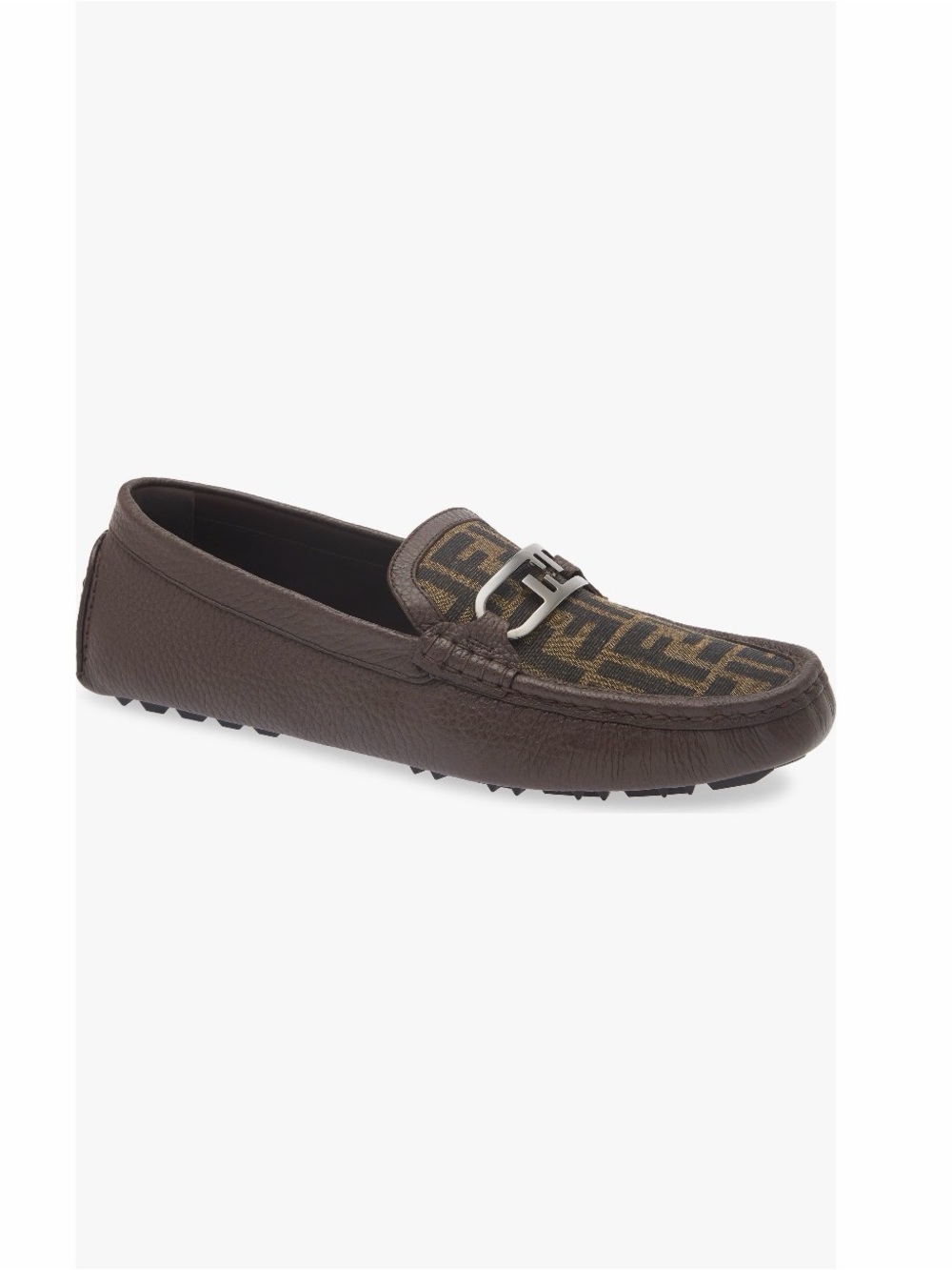 Fendi Men's O'Lock Mixed Media Driving Loafer, Size 8 US/ 7 UK